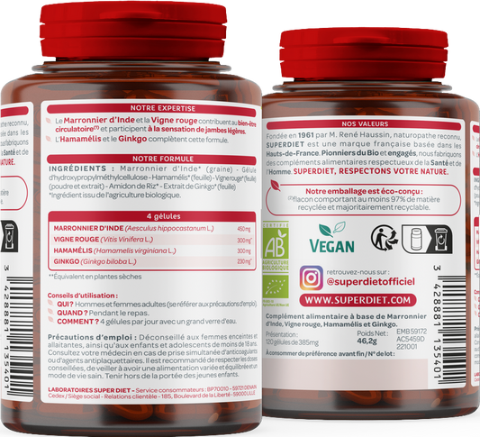 Quatuor circulation bio (marronnier d'inde, vigne rouge, hamamélis, ginkgo) - 2